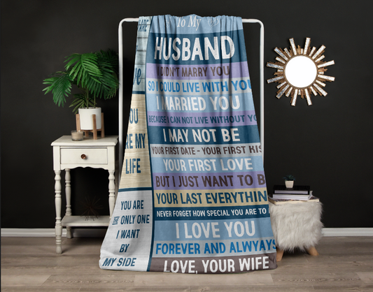 To My Husband | Velveteen Plush Blanket